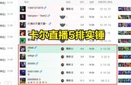 LOL：卡尔5排被实锤，多个条形码ID被扒出，恶意控段位虐菜
