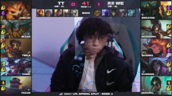 LOL：实力差距太大酷似人机局，WE2-0横扫TT豪取四连胜