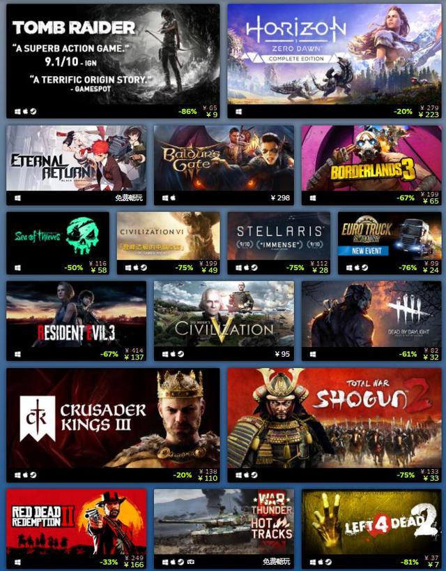 Steam 2020年度最佳榜单揭晓