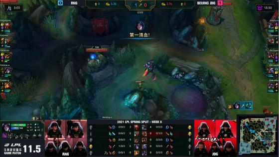 LOL：科加斯史前巨兽主宰战场，RNG 0-2不敌JDG