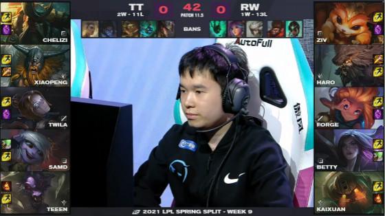 LOL：TT小炮体系中期团战发力，2:0送RW十三连败