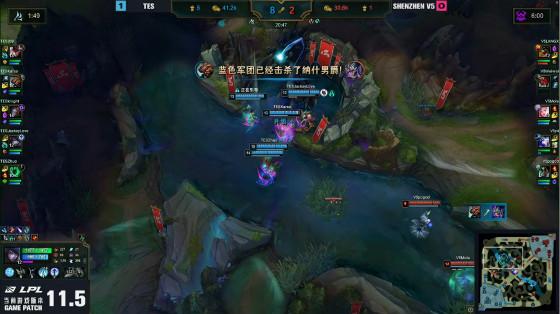 LOL：369奎因团战一打二收获双杀，TES 2-0击败V5