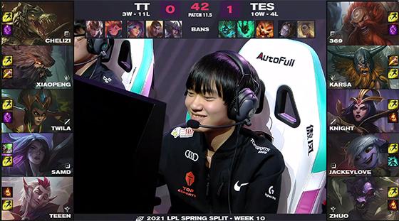 LOL：阿水小炮一追三斩获双杀，TES无解压制2-0击败TT