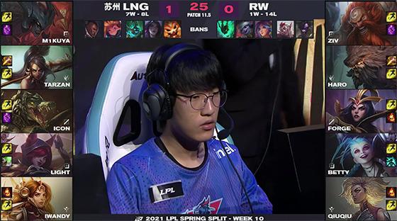 LOL：LNG 2-0碾压RW，LNG拿到最后一张季后赛门票