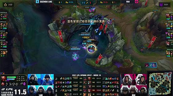 LOL：LNG 2-0碾压RW，LNG拿到最后一张季后赛门票