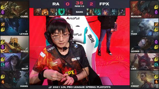 LOL：Doinb克烈再现经典绕后，FPX 3-1击败RA