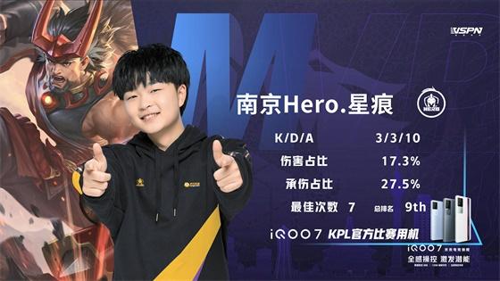 王者荣耀KPL：FMVP清融状态拉满！南京Hero久竞4:3战胜TES重回S组