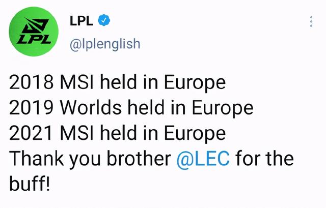 LOL-MSI：LPL官推上演“回忆杀”，直击EDG、RNG在MSI的三冠瞬间