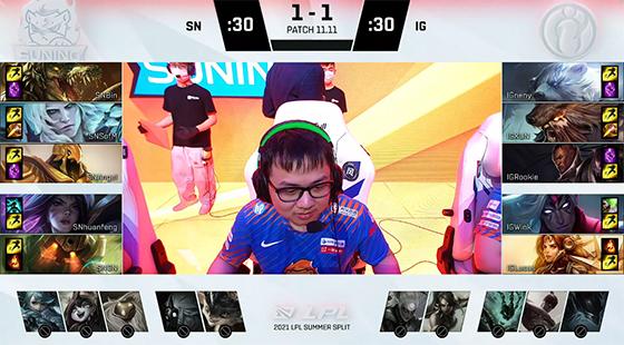 LOL-LPL：二队小将neny单杀Bin拿一血，iG让一追二SN喜提开门红