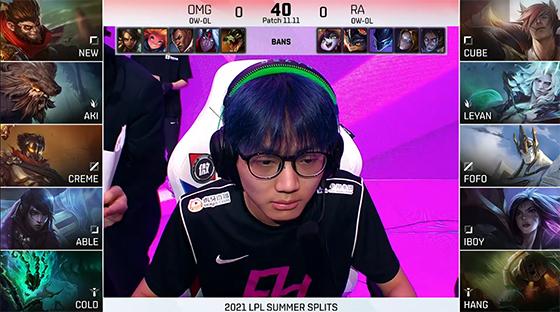 LOL-LPL：Leyan佛耶戈解锁打野位首胜，RA直落两盘2-0击败OMG
