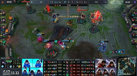 LOL-LPL：Lwx伊泽瑞尔天秀大招千里狙杀水泉瑞兹，FPX 2-1击败UP