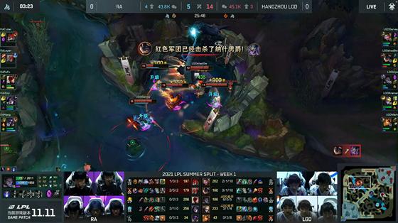 LOL-LPL：Fofo佛耶戈连跳收割带队翻盘，RA让一追二2-1战胜LGD
