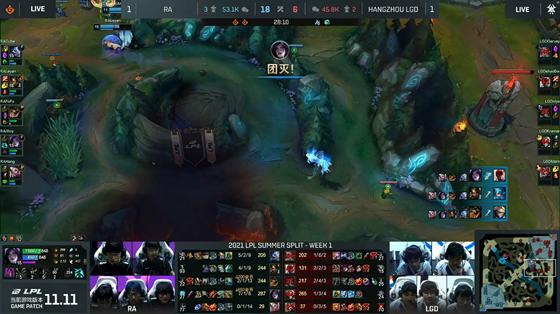 LOL-LPL：Fofo佛耶戈连跳收割带队翻盘，RA让一追二2-1战胜LGD
