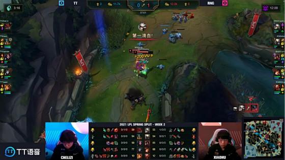 LOL：“TOP虎”首秀大成功，RNG 2-0横扫TT获胜