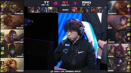 LOL：“TOP虎”首秀大成功，RNG 2-0横扫TT获胜