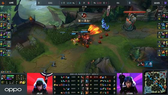 LOL-LPL：Viper克格莫凶悍走A输出爆表，EDG 2-0击败RA收获三连胜