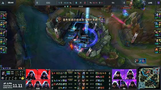 LOL-LPL：Viper克格莫凶悍走A输出爆表，EDG 2-0击败RA收获三连胜