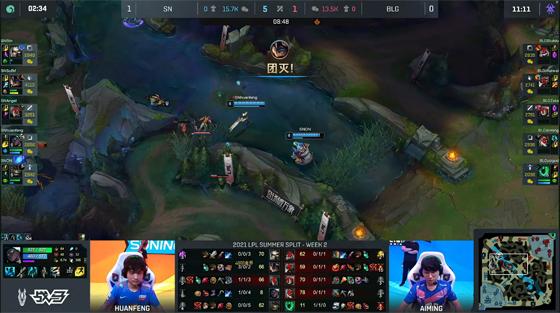 LOL-LPL：Bin青钢影致命钩索斩获四杀，SN摧枯拉朽2：0击败BLG