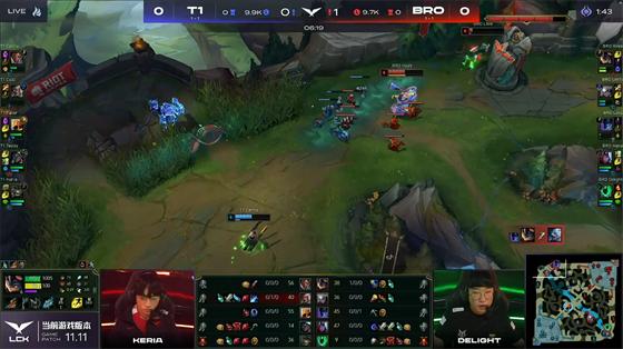 LOL-LCK：Faker沙皇禁军之墙潇洒回推，T1 2-0横扫BRO收获第二胜
