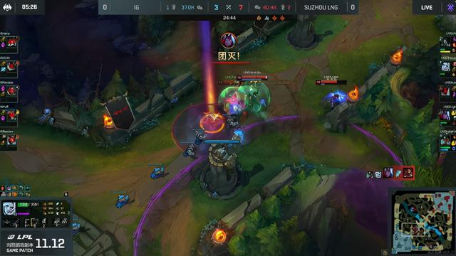 LOL-LPL：三路碾压比赛乱杀，LNG 2-0轻松击败IG拿下七连胜