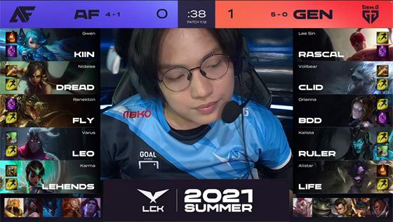 LOL-LCK：Rascal“哥的盲僧”一枝独秀，GEN有惊无险2-0击败AF
