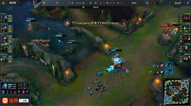 LOL-LPL：Able伊泽瑞尔龙坑战神完美收割，OMG 2-0战胜TT