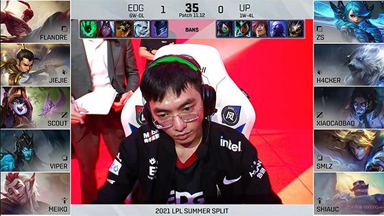 LOL-LPL：Viper三杀卡莉丝塔输出爆炸，EDG 2:0横扫UP拿到七连胜