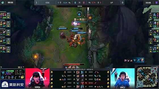 LOL-LPL：Viper三杀卡莉丝塔输出爆炸，EDG 2:0横扫UP拿到七连胜