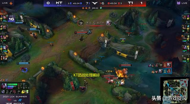 LOL：看到包夹不给信号T1上野零沟通，小黑手刃李哥KT扳回一城