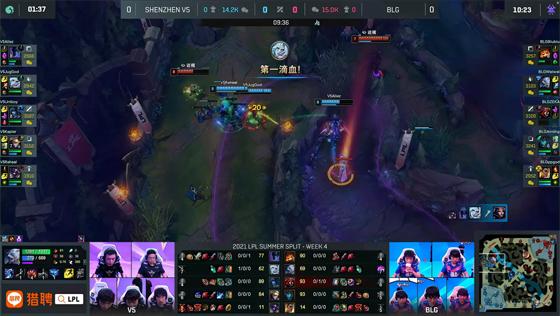 LOL-LPL：AimingEZ闪现跳脸单杀韦鲁斯，BLG2-0送给V5七连败