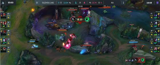 LOL-LPL：FoFo超神阿卡丽主宰团战，RA 2-0打破LNG不败金身