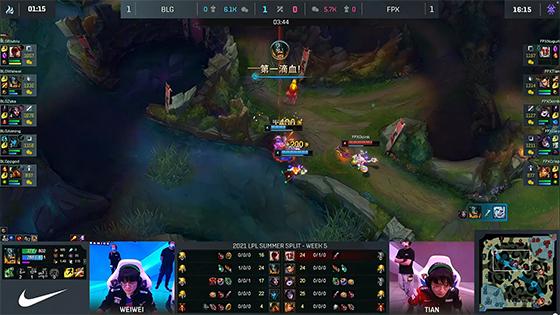 LOL-LPL：Biubiu盲僧两度单杀Nuguri瑟提，BLG 2-1击败FPX
