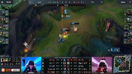 LOL-LPL：Biubiu盲僧两度单杀Nuguri瑟提，BLG 2-1击败FPX