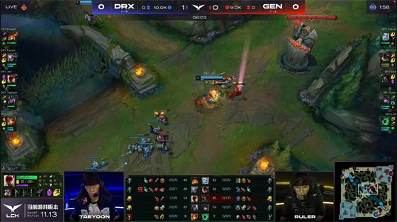 LOL-LCK：Bdd沙皇禁军之墙回推四人，GEN完美团战2-0轻取DRX