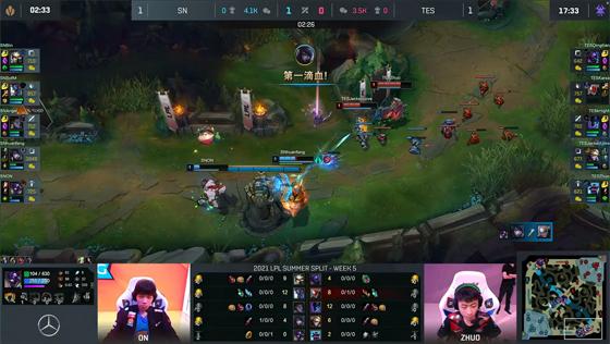 LOL-LPL：Bin阿卡丽斩获三杀融化后排，SN让一追二终结TES四连胜