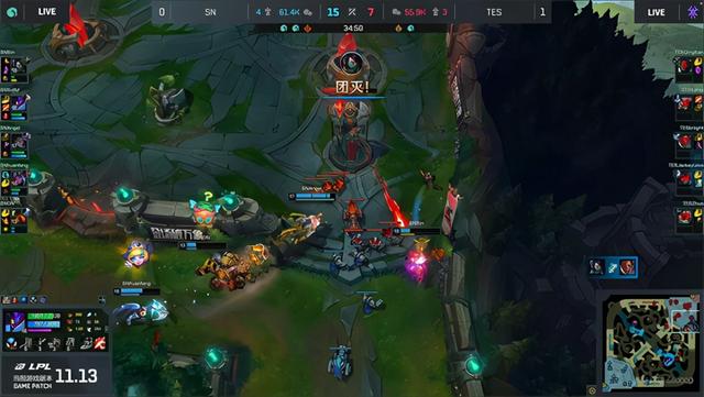 LOL-LPL：Bin阿卡丽斩获三杀融化后排，SN让一追二终结TES四连胜