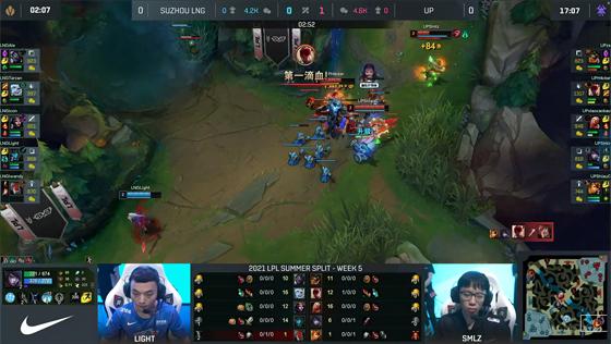 LOL-LPL：Smlz厄斐琉斯稳如泰山输出爆炸，UP爆冷2-1掀翻LNG
