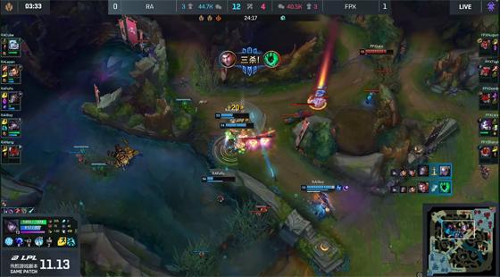 LOL-LPL：RA上野“一死一送”痛失好局，FPX冲阵无解2：1团战制胜