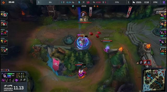 LOL-LPL：RA上野“一死一送”痛失好局，FPX冲阵无解2：1团战制胜
