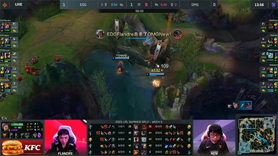 LOL-LPL：Jiejie两局完美节奏带动全场，EDG连下两城2-0轻取OMG