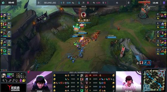 LOL-LPL：TheShy开局失误送一血，iG惨遭碾压0-2不敌JDG