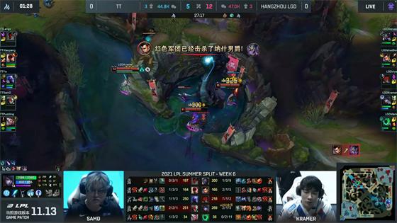 LOL-LPL：Xiye塞拉斯操作拉满主宰团战，LGD团战压制2-0轻取TT