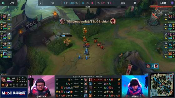 LOL-LPL：knight塞拉斯弑君突刺收割战场，TES全线开花2-0横扫BLG