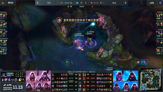 LOL-LPL：knight塞拉斯弑君突刺收割战场，TES全线开花2-0横扫BLG