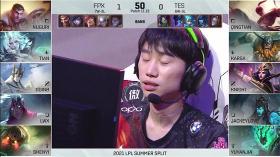 LOL-LPL：Tian佛耶戈开局越塔单杀妖姬，FPX节奏起飞2-0战胜TES