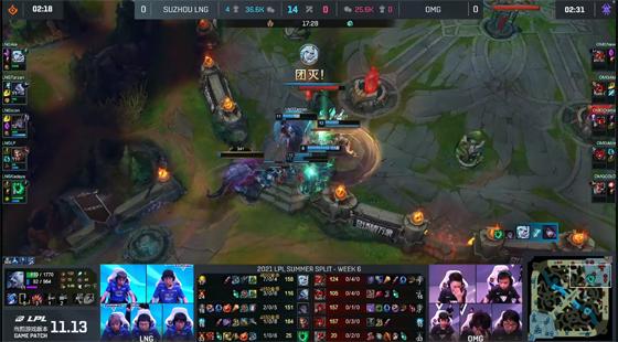 LOL-LPL：峡谷先锋五连撞摧毁门牙塔，Tarzan狗熊助力LNG 2-1 OMG