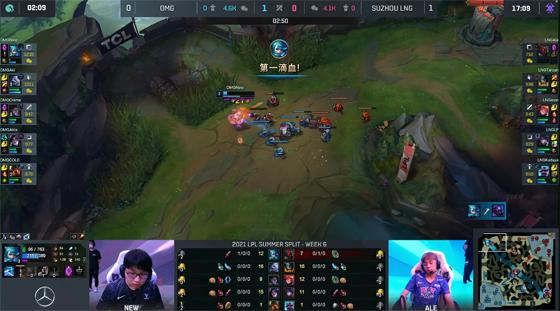 LOL-LPL：峡谷先锋五连撞摧毁门牙塔，Tarzan狗熊助力LNG 2-1 OMG