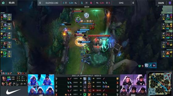 LOL-LPL：峡谷先锋五连撞摧毁门牙塔，Tarzan狗熊助力LNG 2-1 OMG