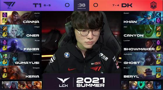 LOL-LCK：Gumayusi厄斐琉斯强势打穿三路，T1让一追二击败DK