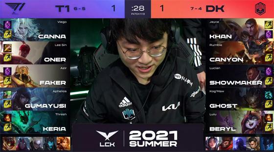 LOL-LCK：Gumayusi厄斐琉斯强势打穿三路，T1让一追二击败DK